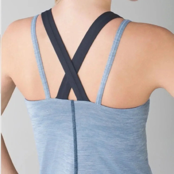 Lululemon run for gold tank heathered blue Sz4 - Picture 4 of 10